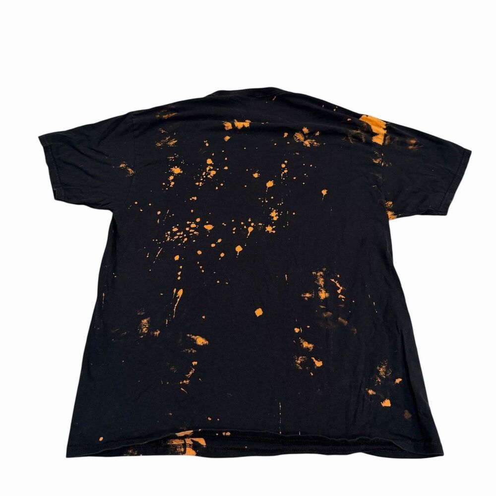 AC/DC T-Shirt Bleached Print Band 80s Mens Large Music Black Short Sleeve - Picture 3 of 6
